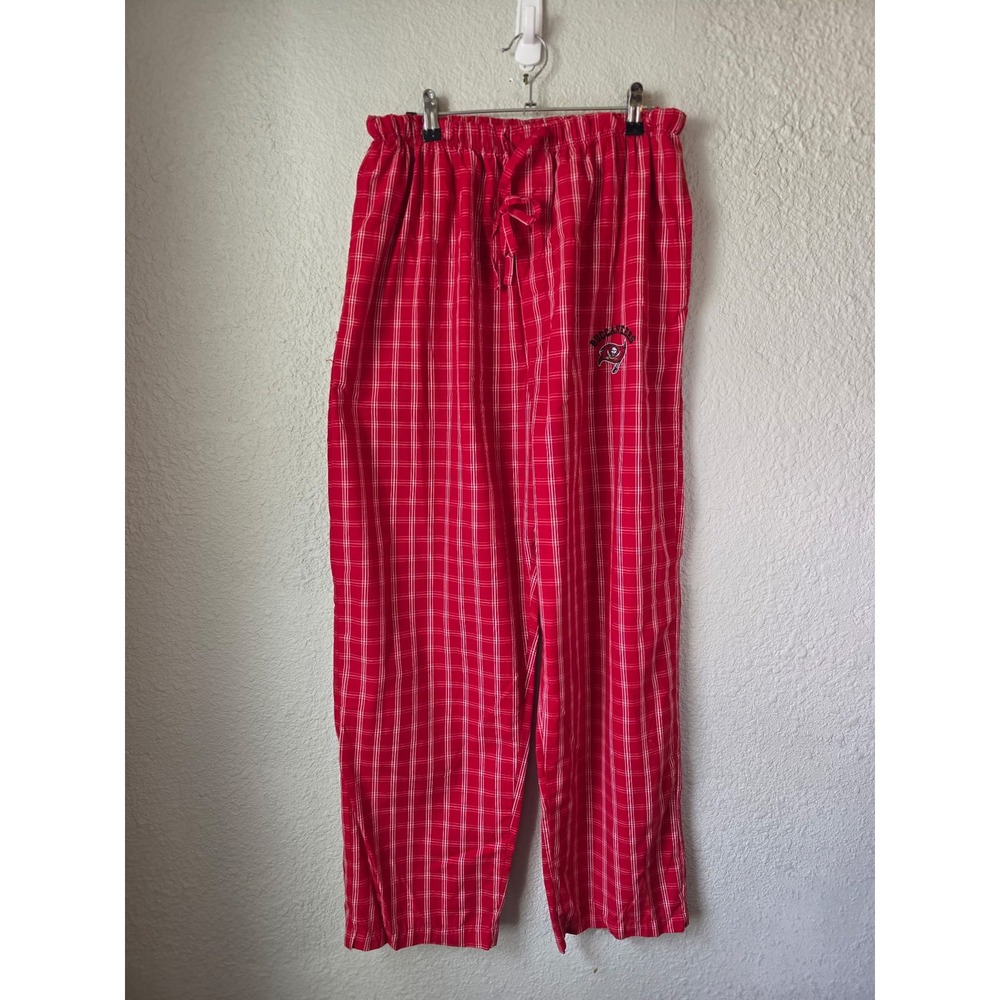 NFL‎ Plaid Pajama Pants Men's Large Red White Sleep Lounge Bottoms
